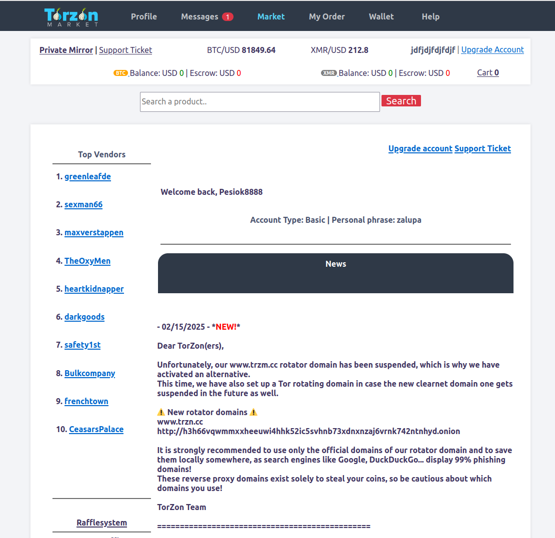 Torzon Market Community User Reviews and Testimonials
